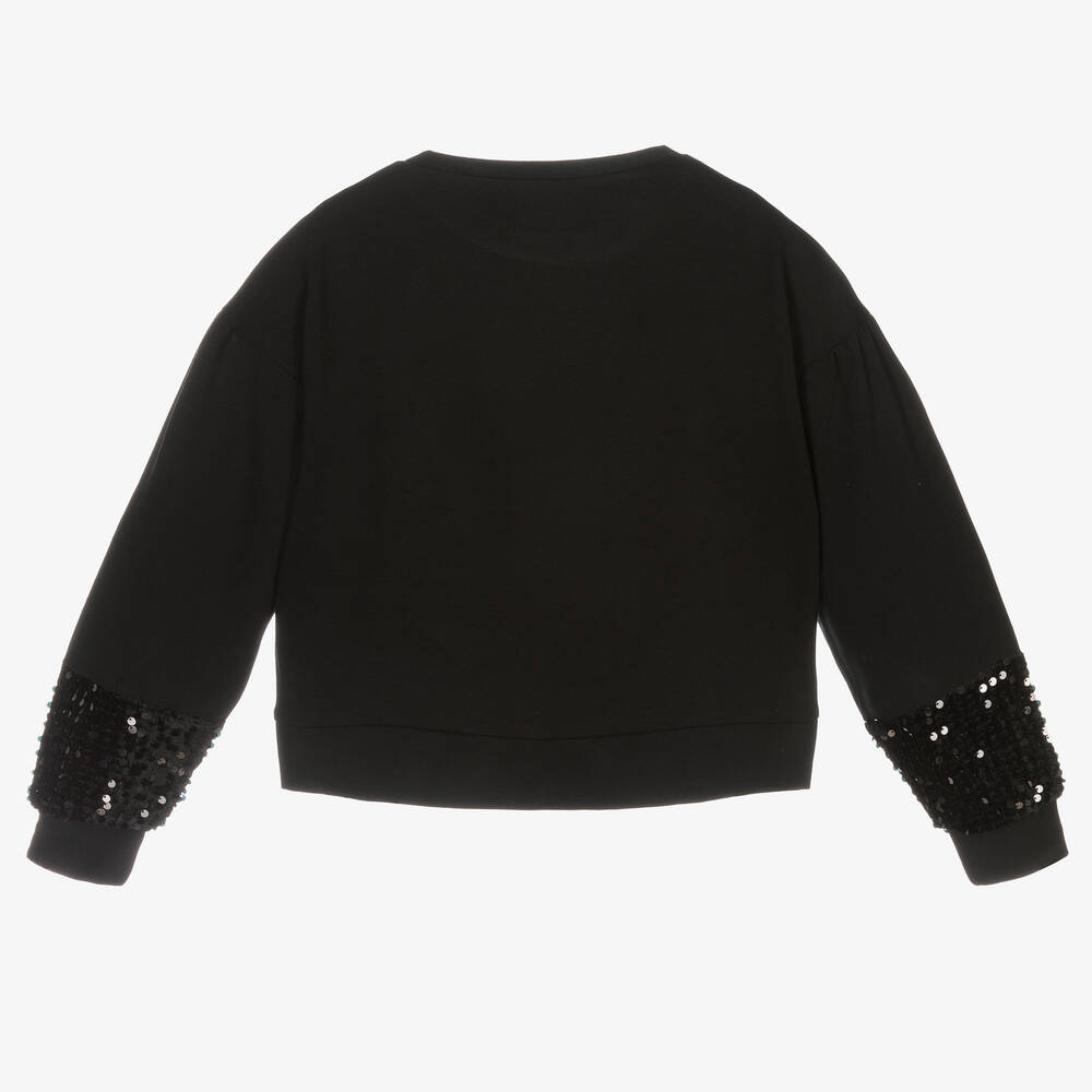 مايورال-سويتشيرت فيسكوز جيرسي لون أسود للبنات | Childrensalon Outlet