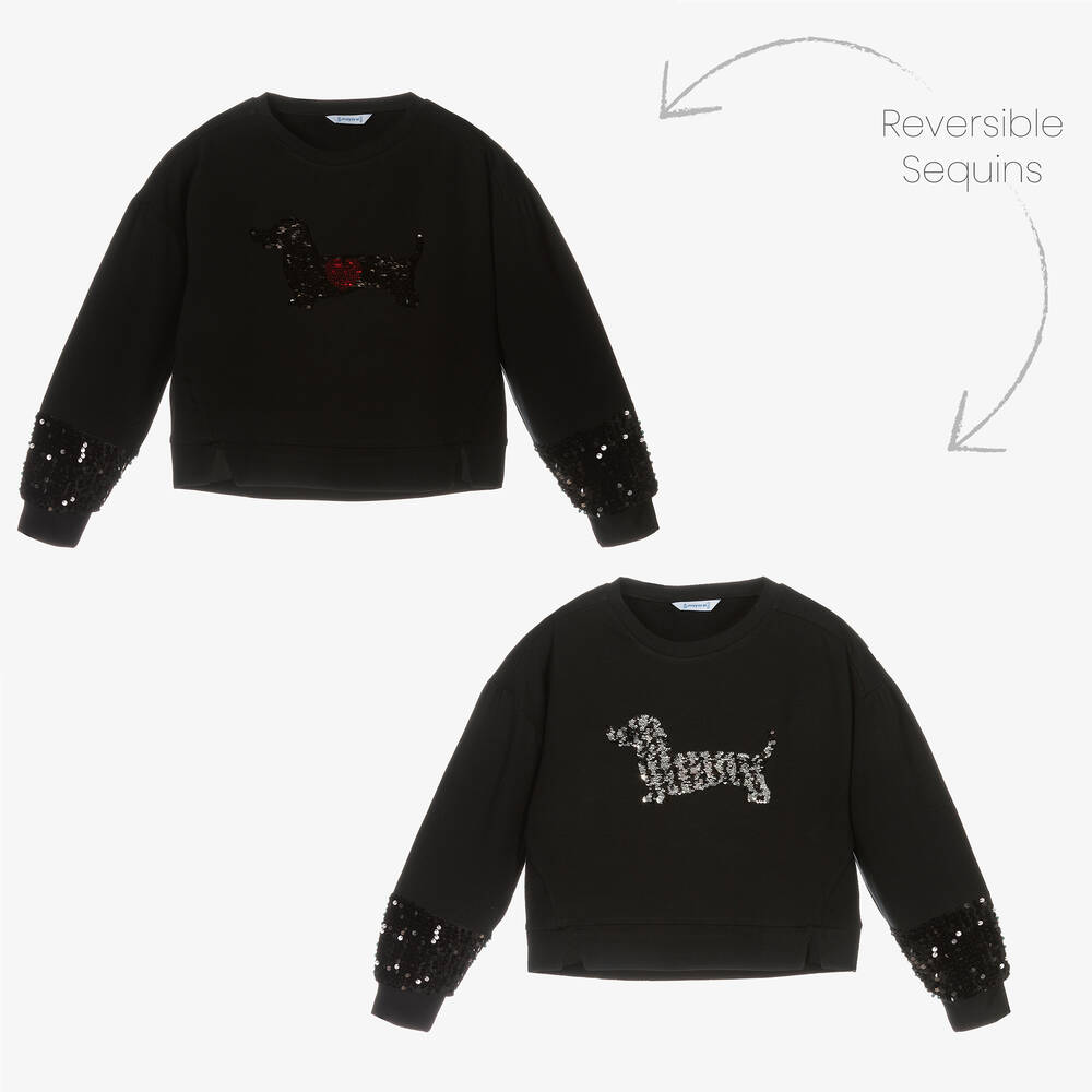 Mayoral - Schwarzes Sweatshirt mit Dackel | Childrensalon