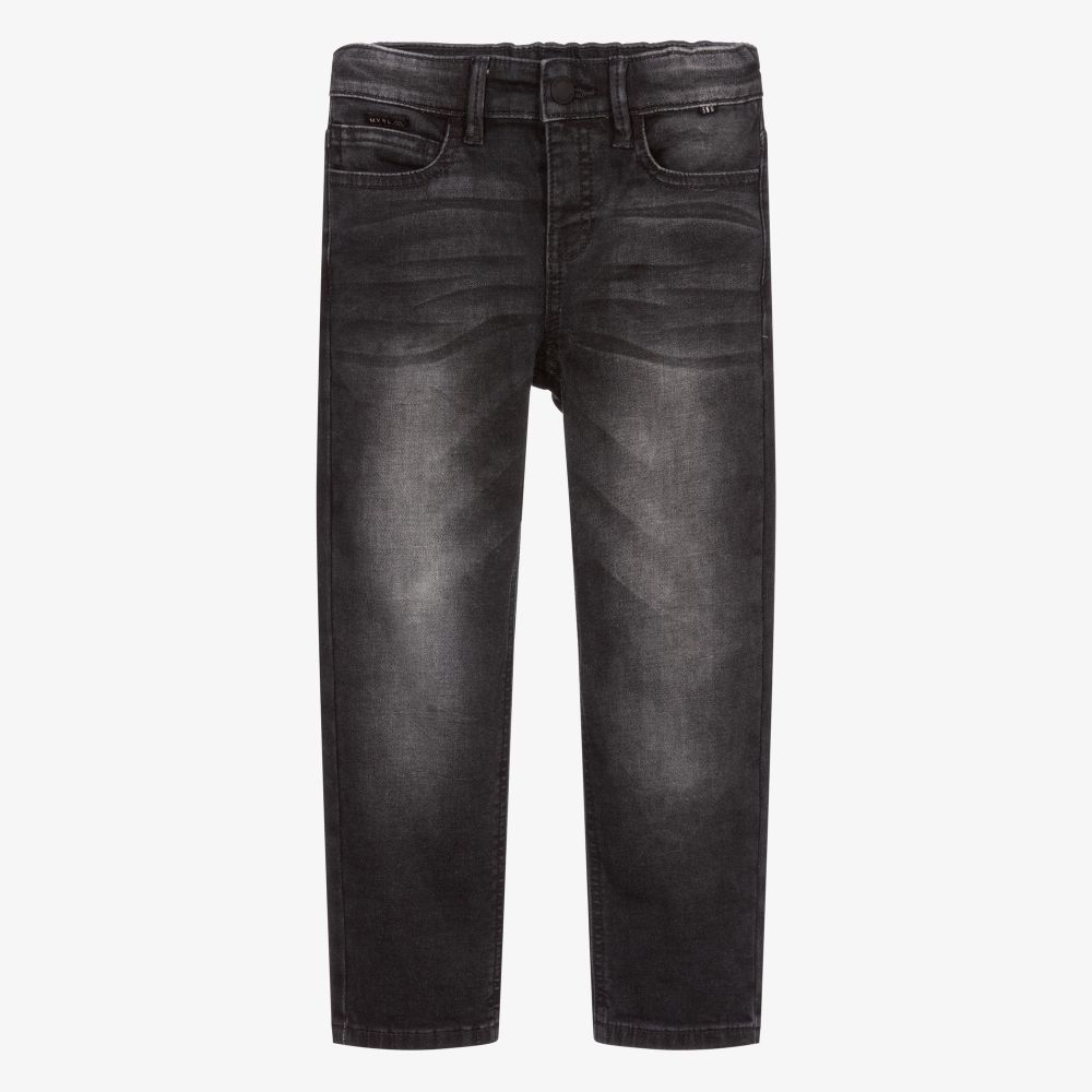 Mayoral - Black Slim Fit Denim Jeans | Childrensalon