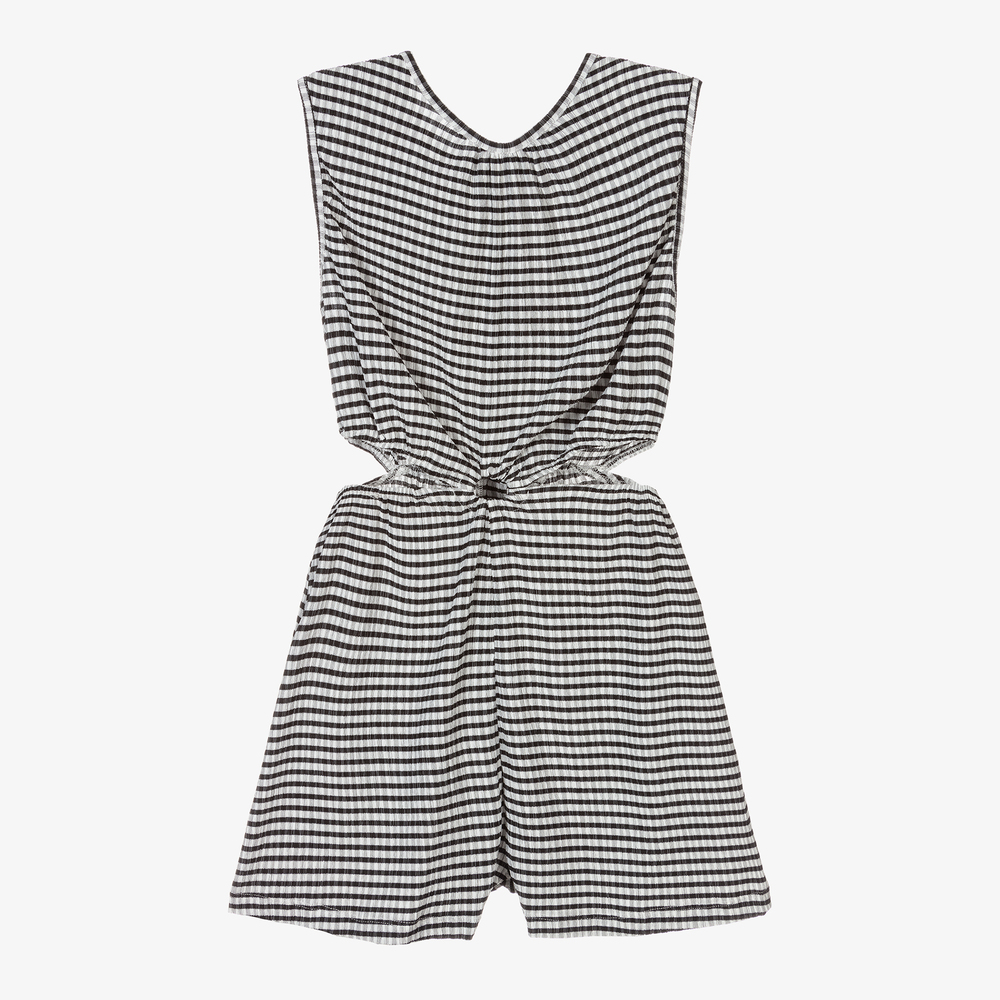 Mayoral - Black & White Checked Playsuit | Childrensalon