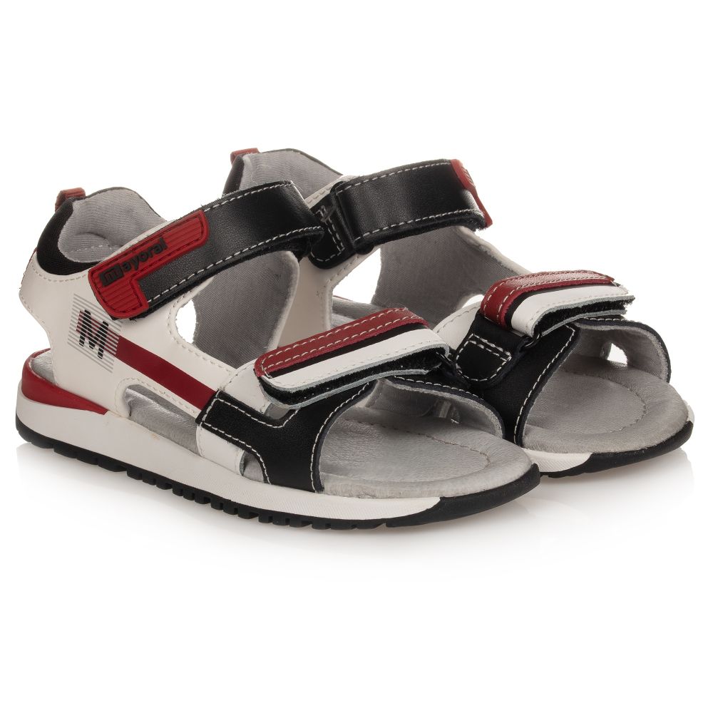 Mayoral - Black & White Logo Sandals | Childrensalon