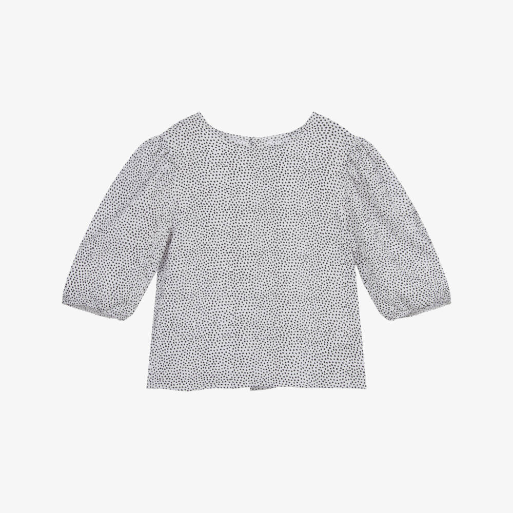 Mayoral-بلوز مزيج فيسكوز لون أسود وأبيض | Childrensalon Outlet