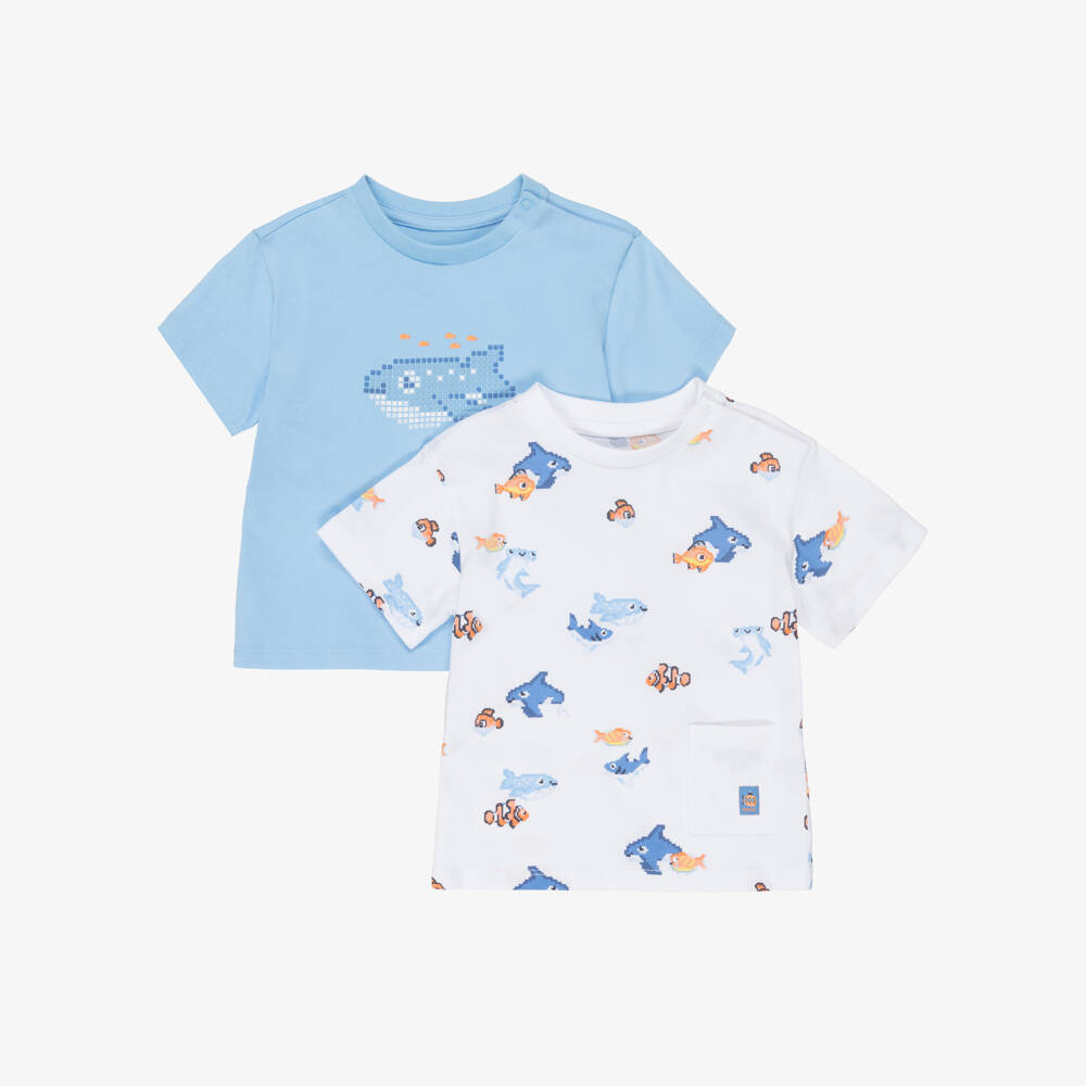 Mayoral-Blue 2 Pack T-shirts | Childrensalon Outlet