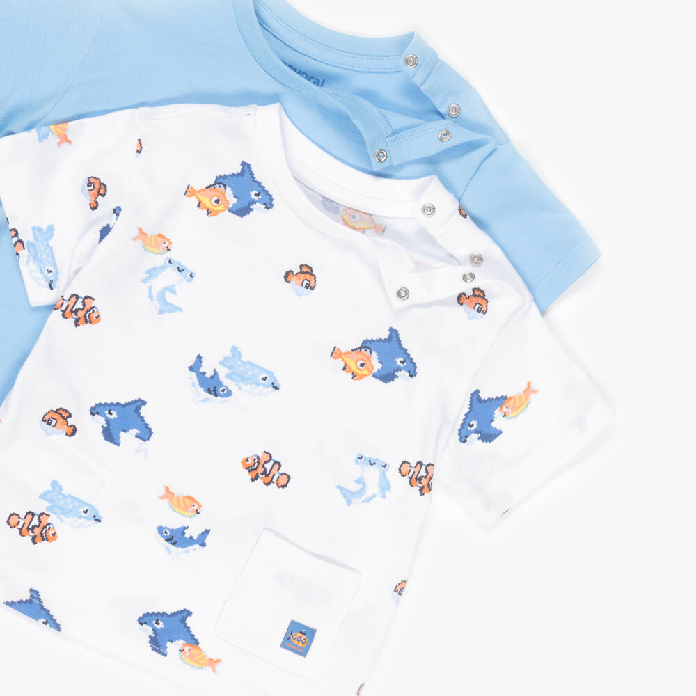 Mayoral-Blue 2 Pack T-shirts | Childrensalon Outlet