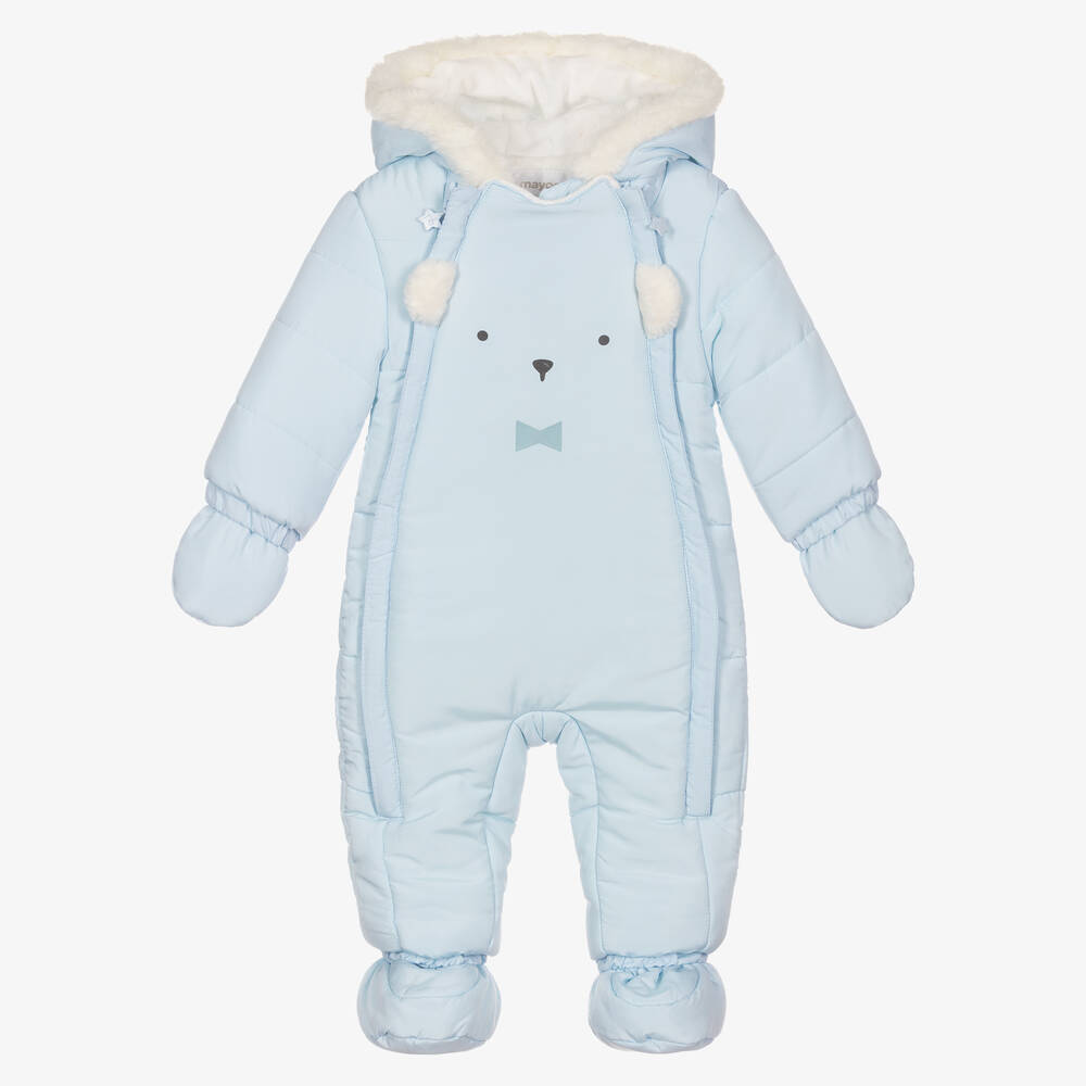 Mayoral Newborn - Blauer Bären-Schneeanzug für Babys | Childrensalon