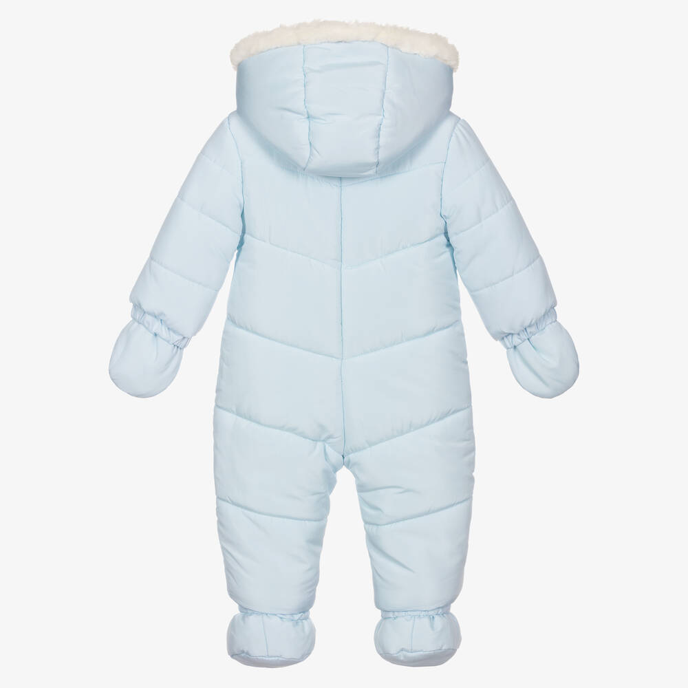 Mayoral Newborn-Blue Baby Bear Snowsuit | Childrensalon Outlet
