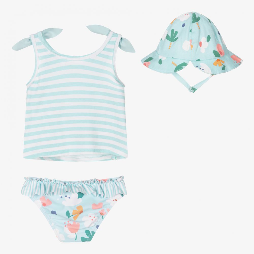 Mayoral Newborn-Blue Beach Dress Set | Childrensalon Outlet