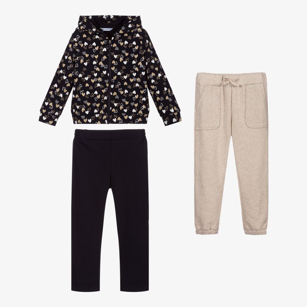 Mayoral-Сине-бежевый спортивный костюм (3предмета) | Childrensalon Outlet