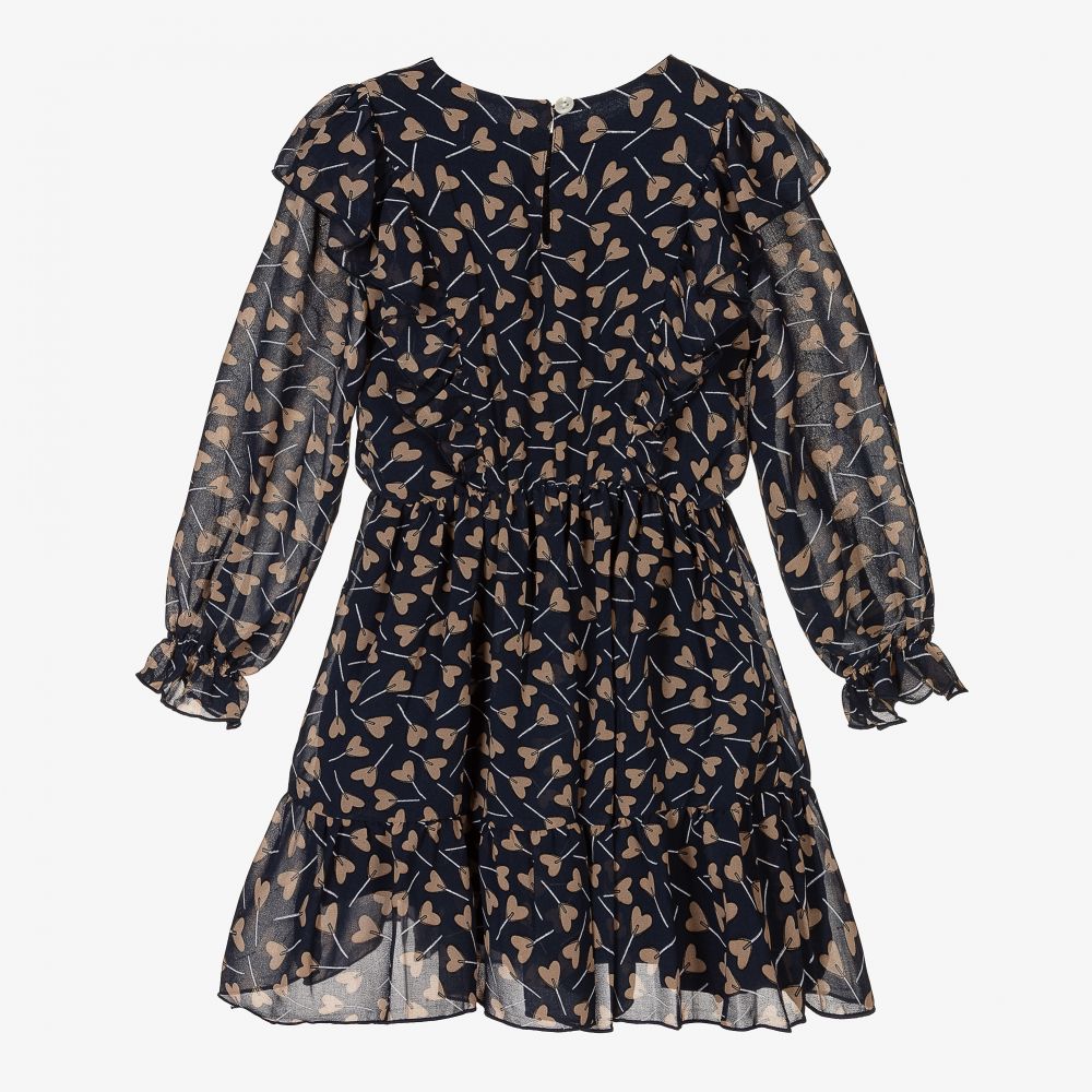 Mayoral Blue Beige Chiffon Dress Childrensalon Outlet