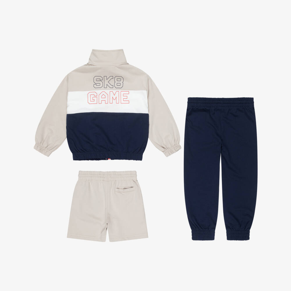 Mayoral-Blue & Beige Ska Game Print Tracksuit | Childrensalon Outlet
