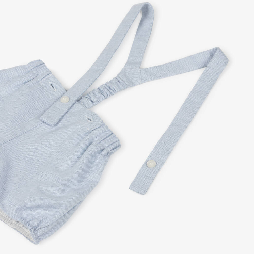 Mayoral Newborn-Blue Braces Shorts Set | Childrensalon Outlet