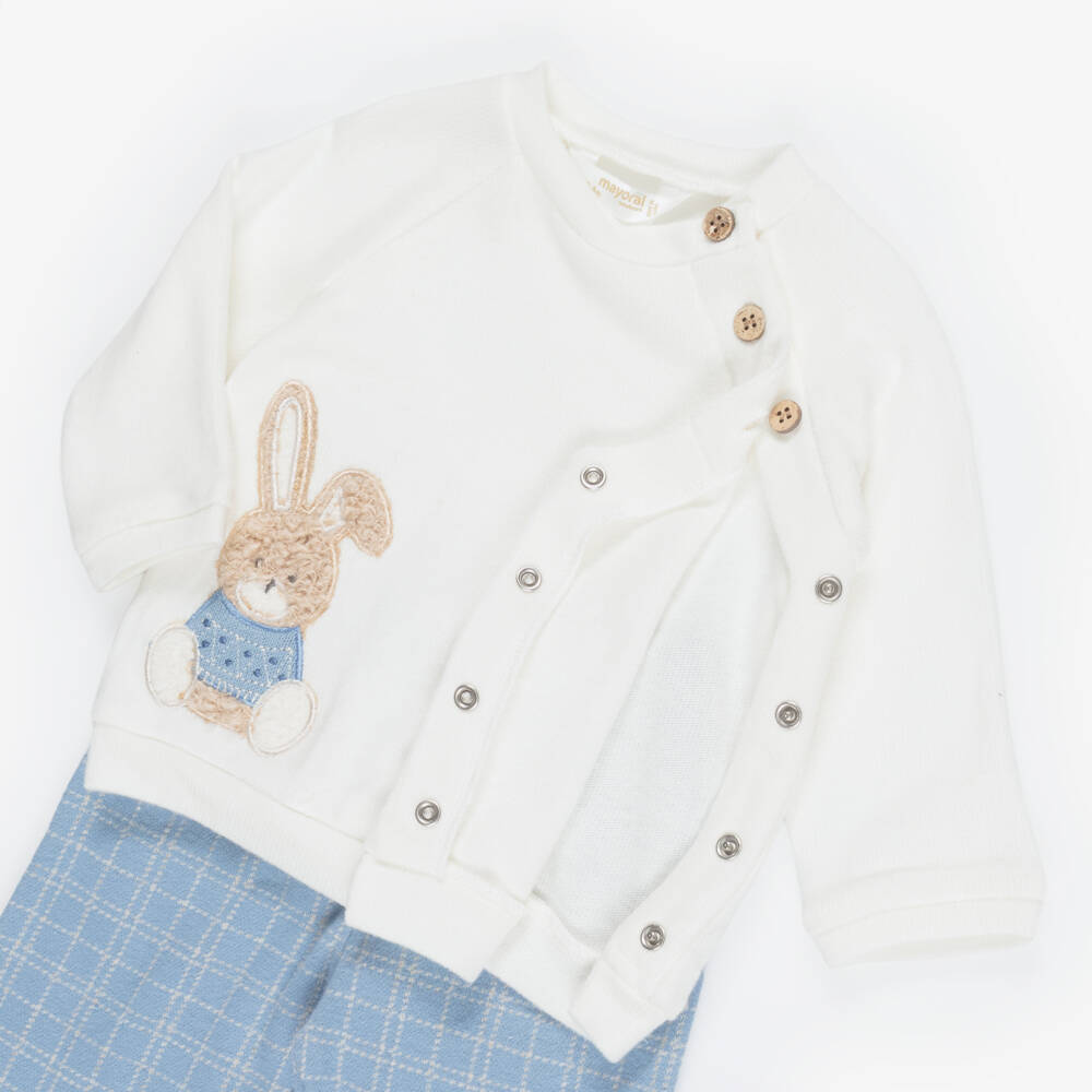 Mayoral Для новорожденных-Blue Bunny 2 Piece Babygrow | Childrensalon Outlet