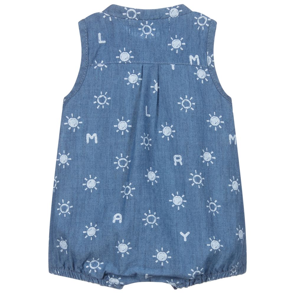 Mayoral Для новорожденных-Синий песочник из шамбре для малышей | Childrensalon Outlet