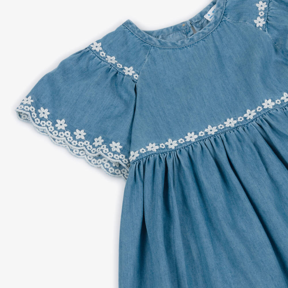 Mayoral-Blue Chambray Dress | Childrensalon Outlet