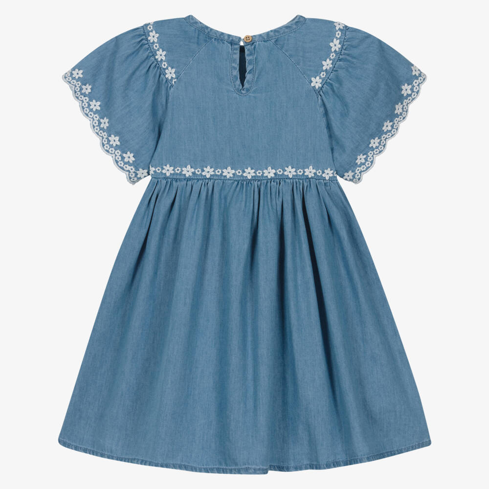Mayoral-Blue Chambray Dress | Childrensalon Outlet