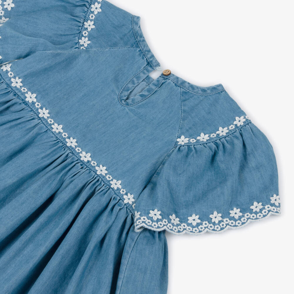 Mayoral-Blue Chambray Dress | Childrensalon Outlet