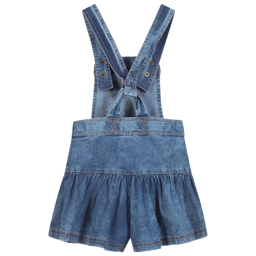 Mayoral-Голубые шорты из шамбре на бретелях | Childrensalon Outlet