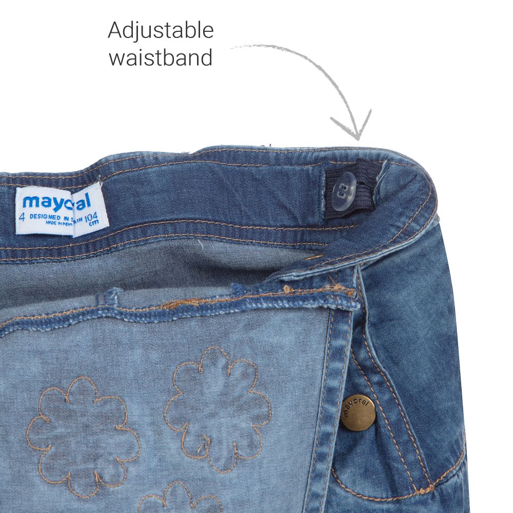 Mayoral-Голубые шорты из шамбре на бретелях | Childrensalon Outlet