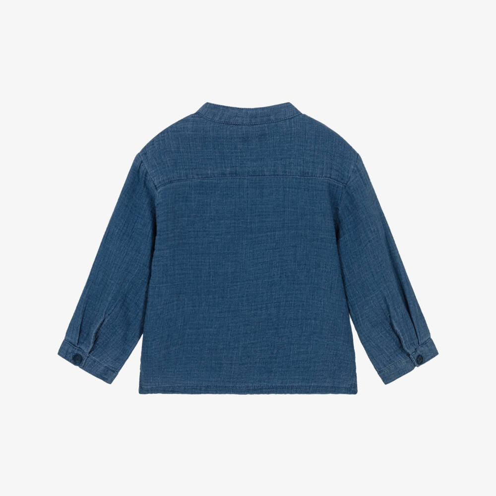 Mayoral-Blue Chambray Shirt | Childrensalon Outlet