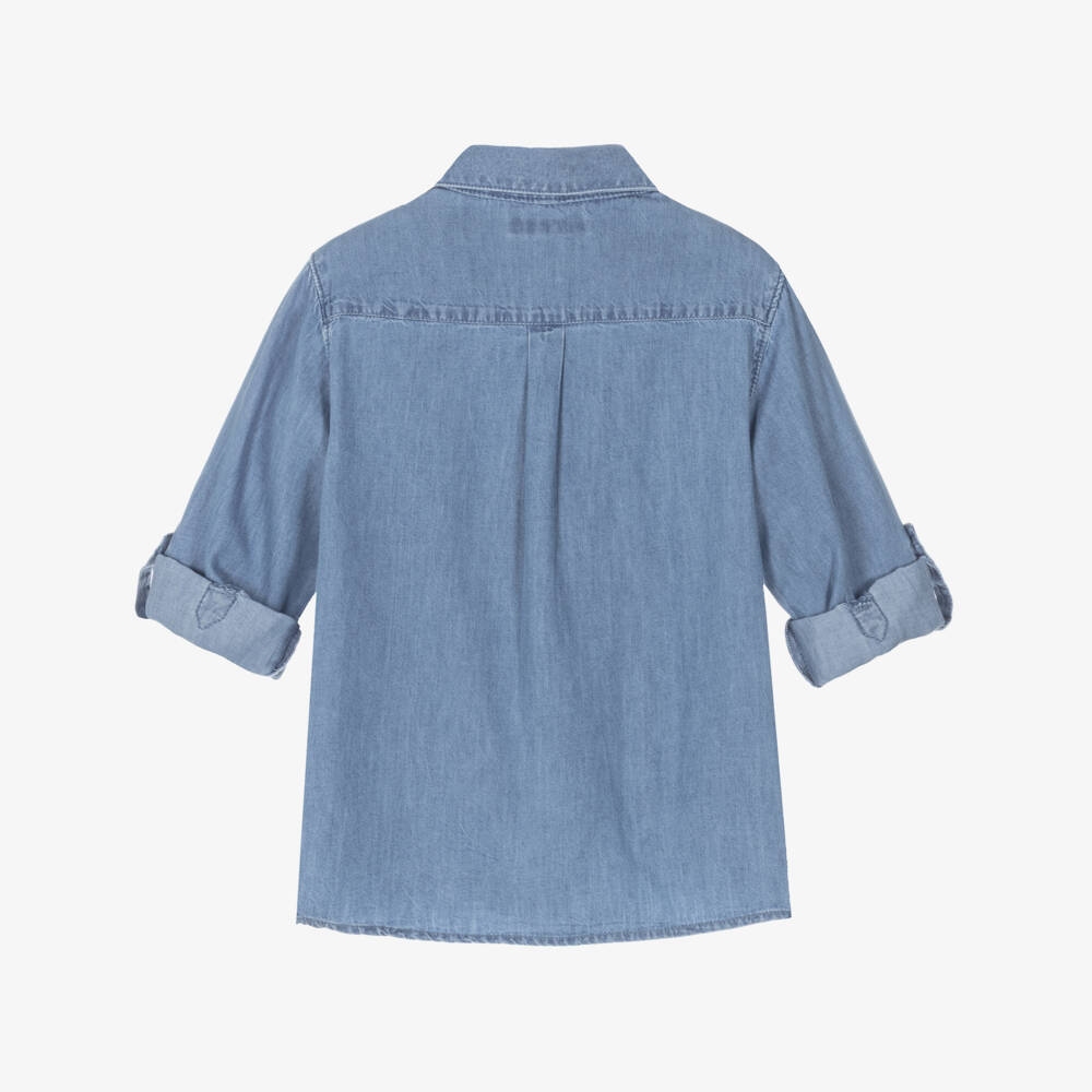 Mayoral-Blue Chambray Shirt | Childrensalon Outlet