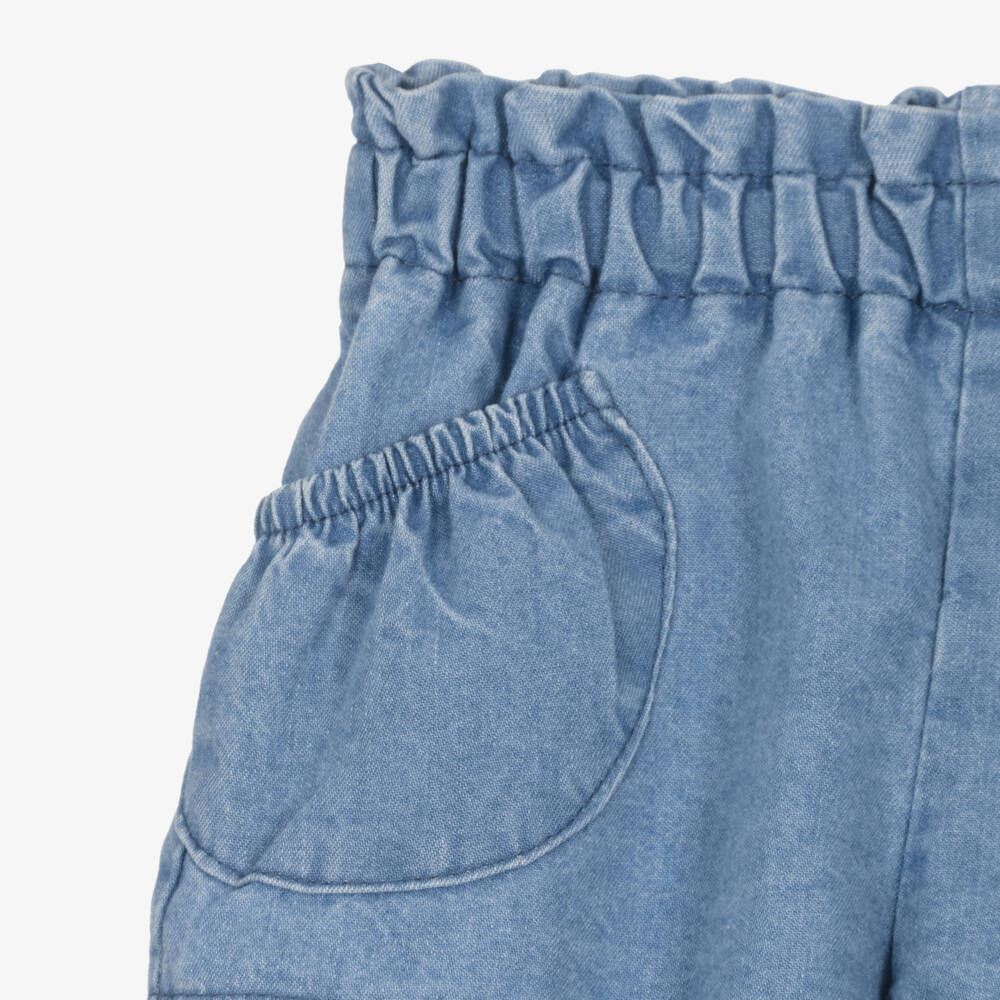 Mayoral Newborn-Blue Chambray Shorts | Childrensalon Outlet