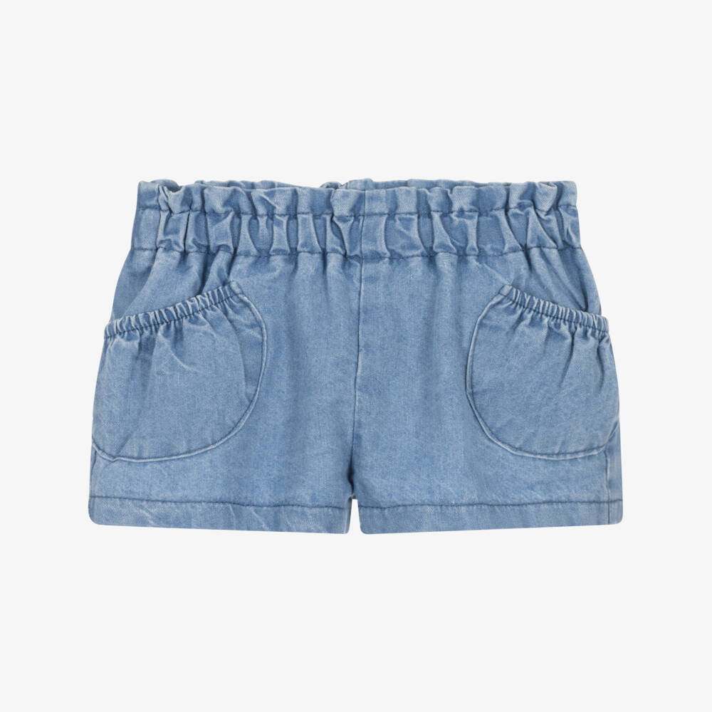 Mayoral Newborn-Blue Chambray Shorts | Childrensalon Outlet