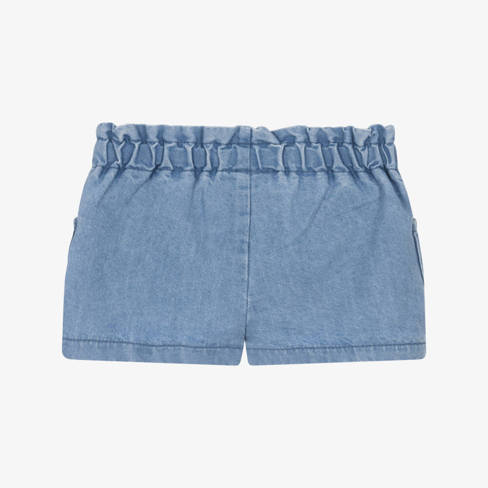 Mayoral Newborn-Blue Chambray Shorts | Childrensalon Outlet