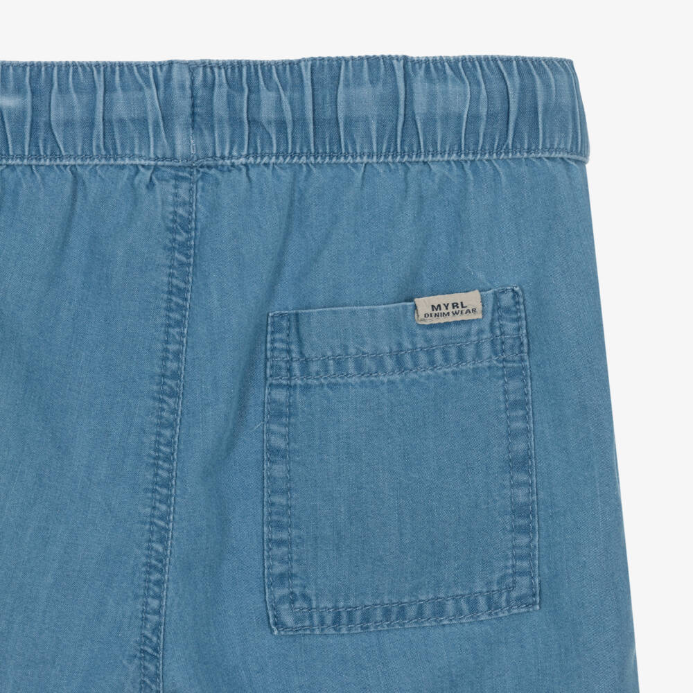 Mayoral-Blue Chambray Shorts | Childrensalon Outlet