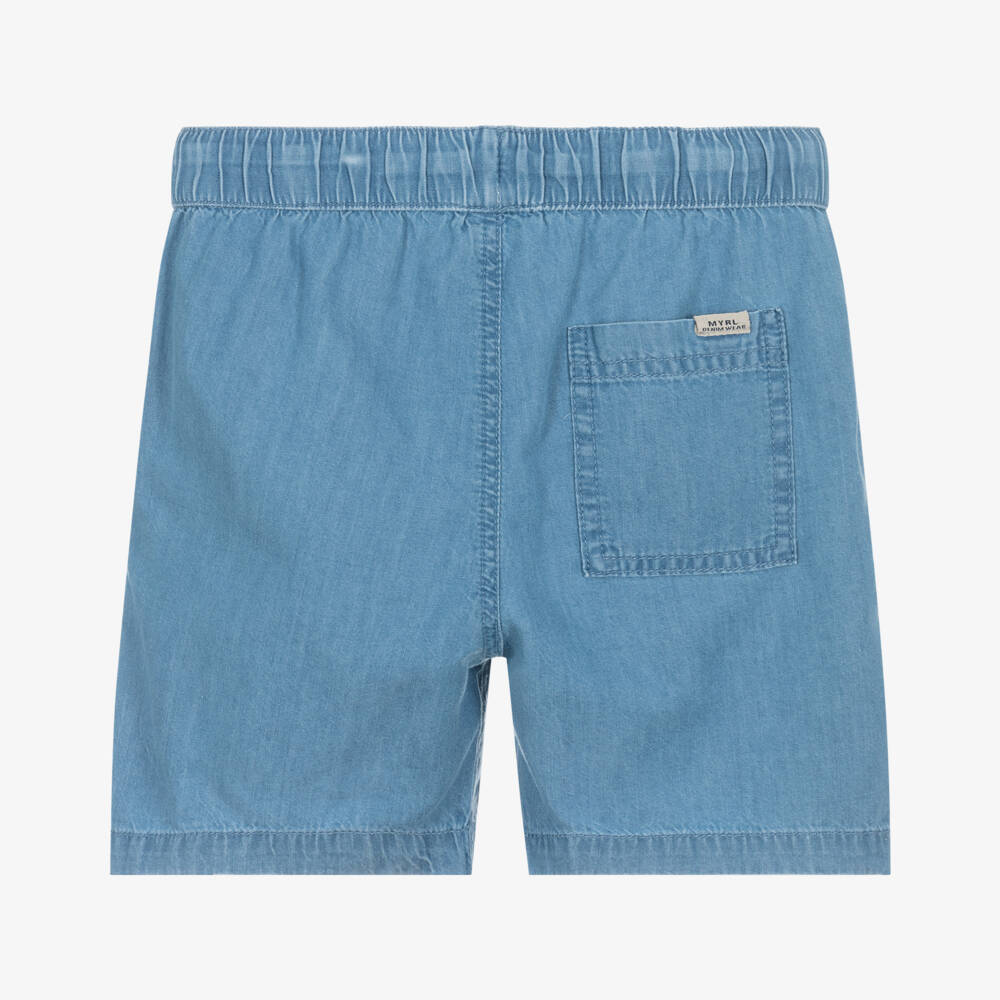 Mayoral-Blue Chambray Shorts | Childrensalon Outlet