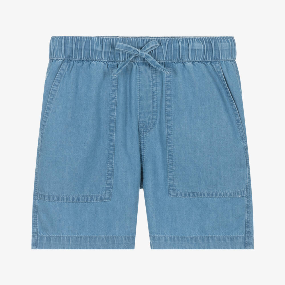 Mayoral-Blue Chambray Shorts | Childrensalon Outlet