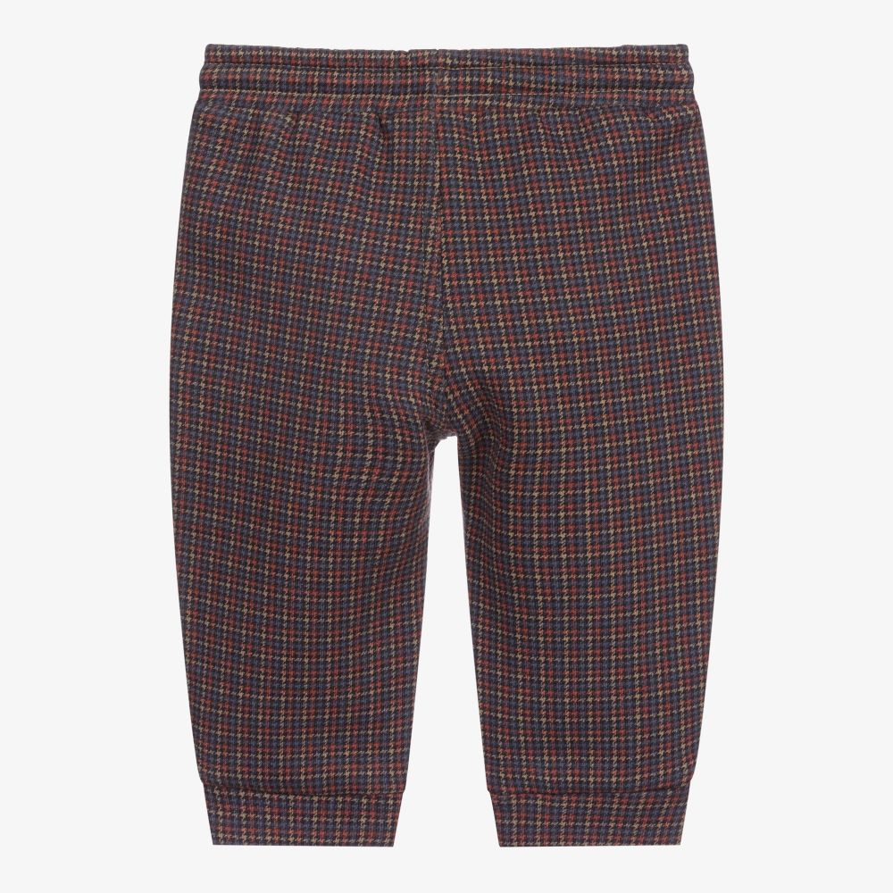 Mayoral-Blue Check Cotton Joggers | Childrensalon Outlet