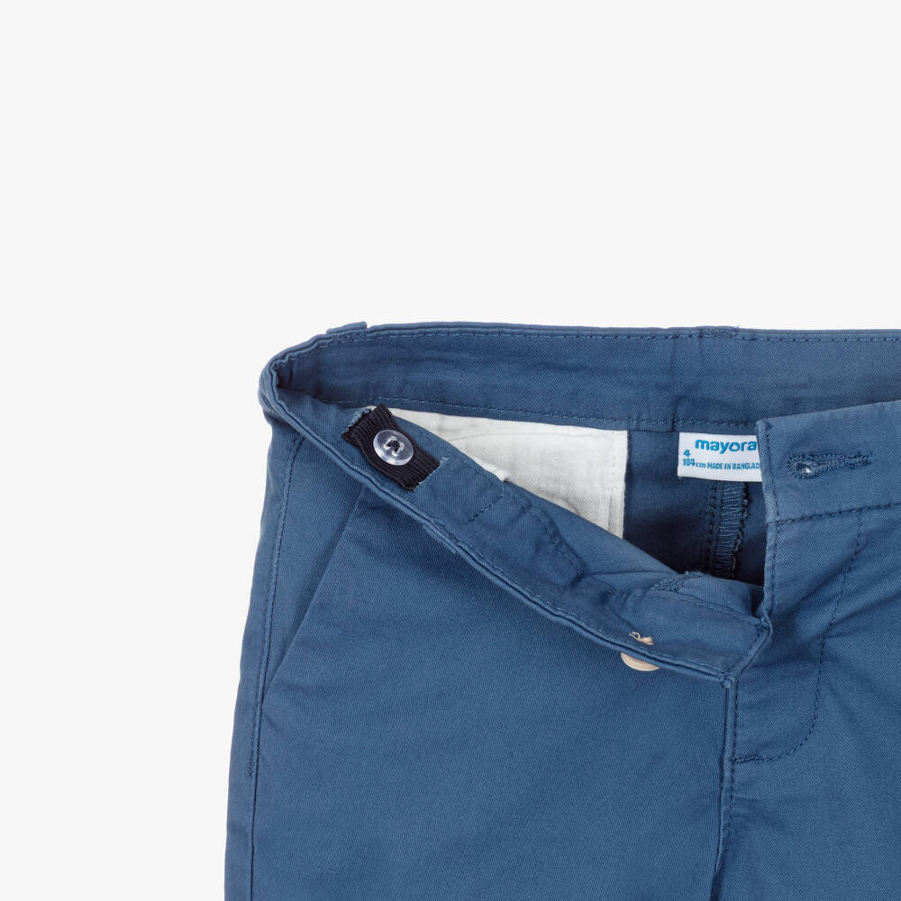 Mayoral-Blue Chino Shorts | Childrensalon Outlet