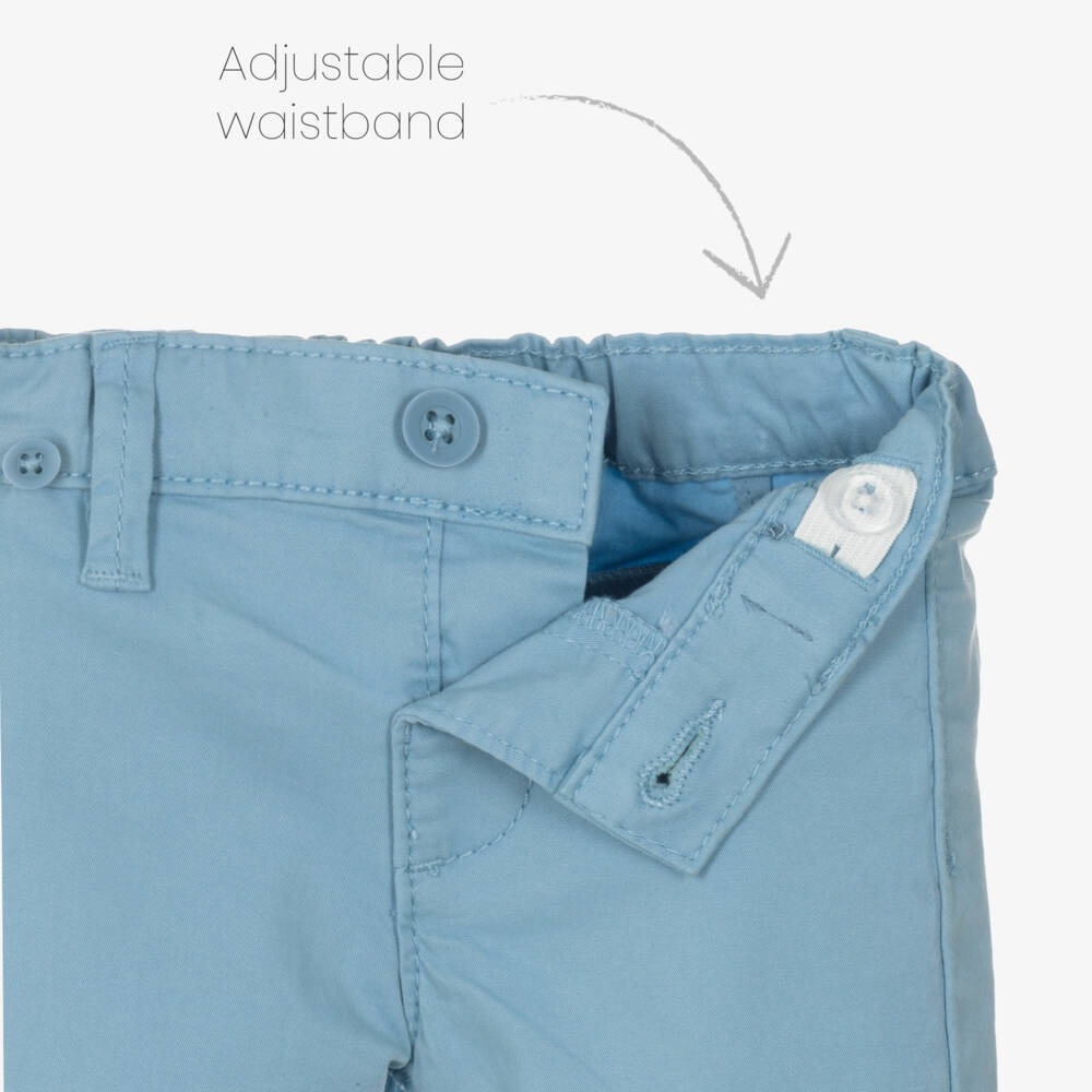 Mayoral Newborn-Blue Chino Trouser With Braces | Childrensalon Outlet
