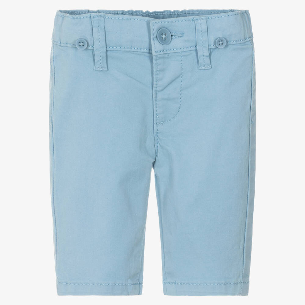 Mayoral Newborn-Blue Chino Trouser With Braces | Childrensalon Outlet