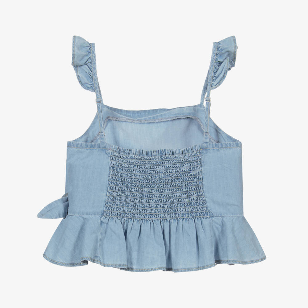 Mayoral-Голубой топ из хлопкового шамбре | Childrensalon Outlet