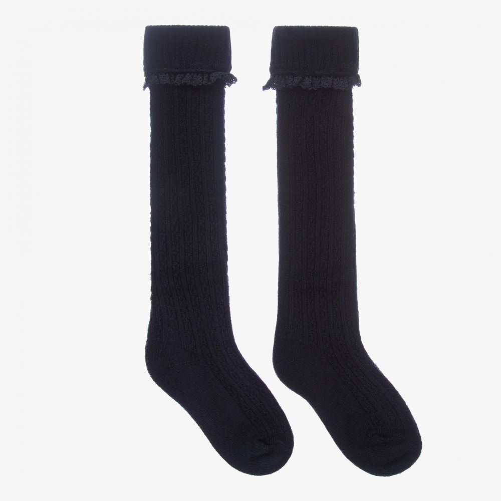 Mayoral - Blue Cotton Knee Length Socks | Childrensalon