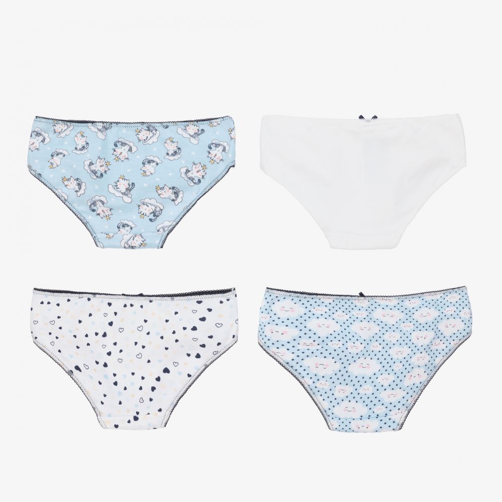 Mayoral-Blue Cotton Knickers (4 Pack) | Childrensalon Outlet
