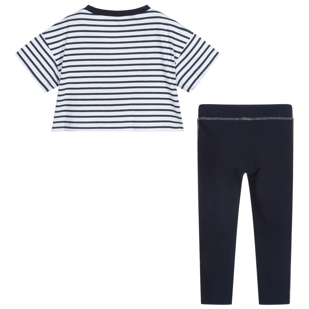 Mayoral-Blue Cotton Leggings Set | Childrensalon Outlet