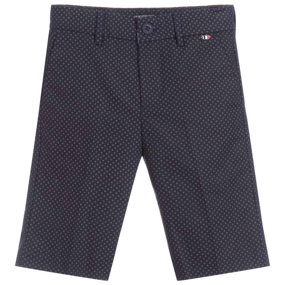 Mayoral Nukutavake-Blue Cotton & Linen Shorts | Childrensalon Outlet