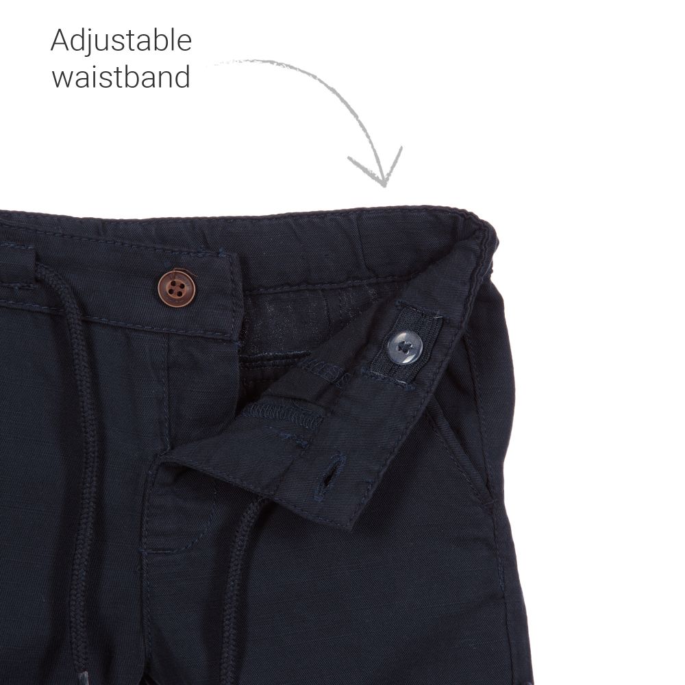 Mayoral-Blue Cotton & Linen Shorts | Childrensalon Outlet