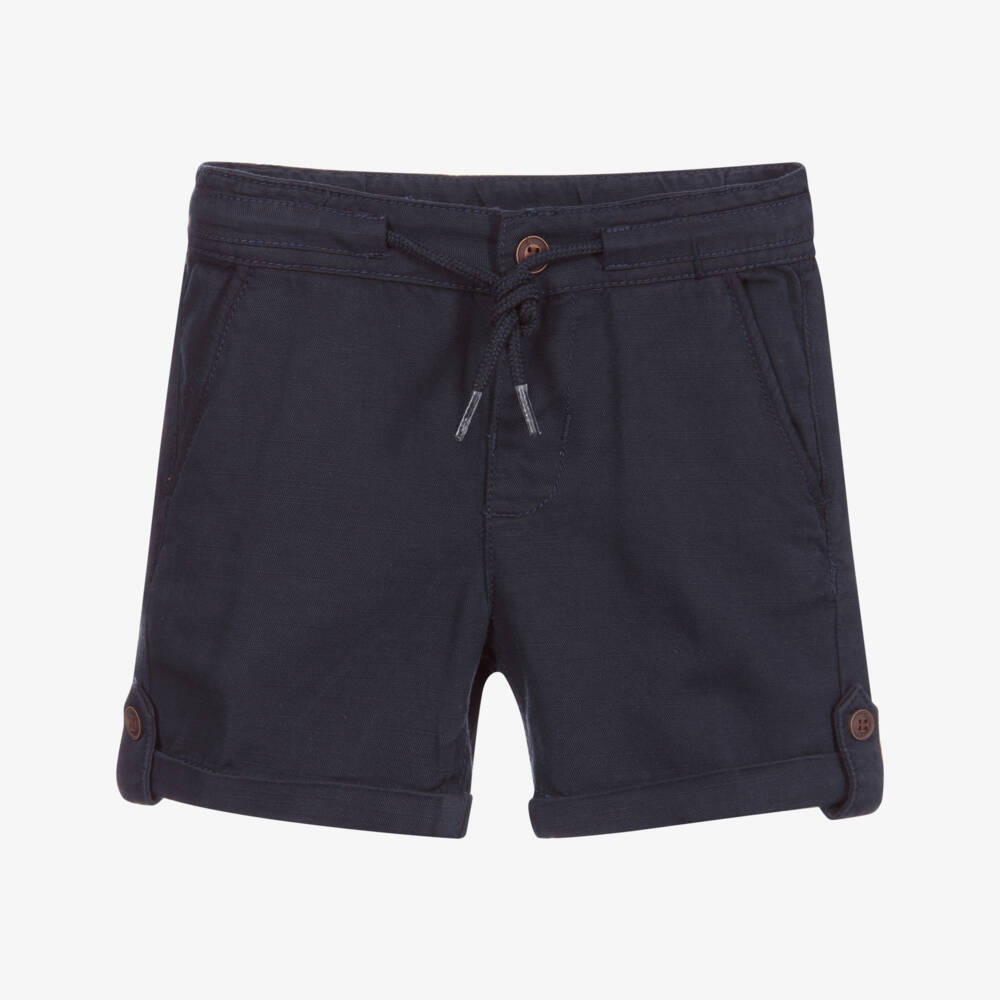 Mayoral-شورت أطفال ولادي قطن و كتّان لون كحلي | Childrensalon Outlet