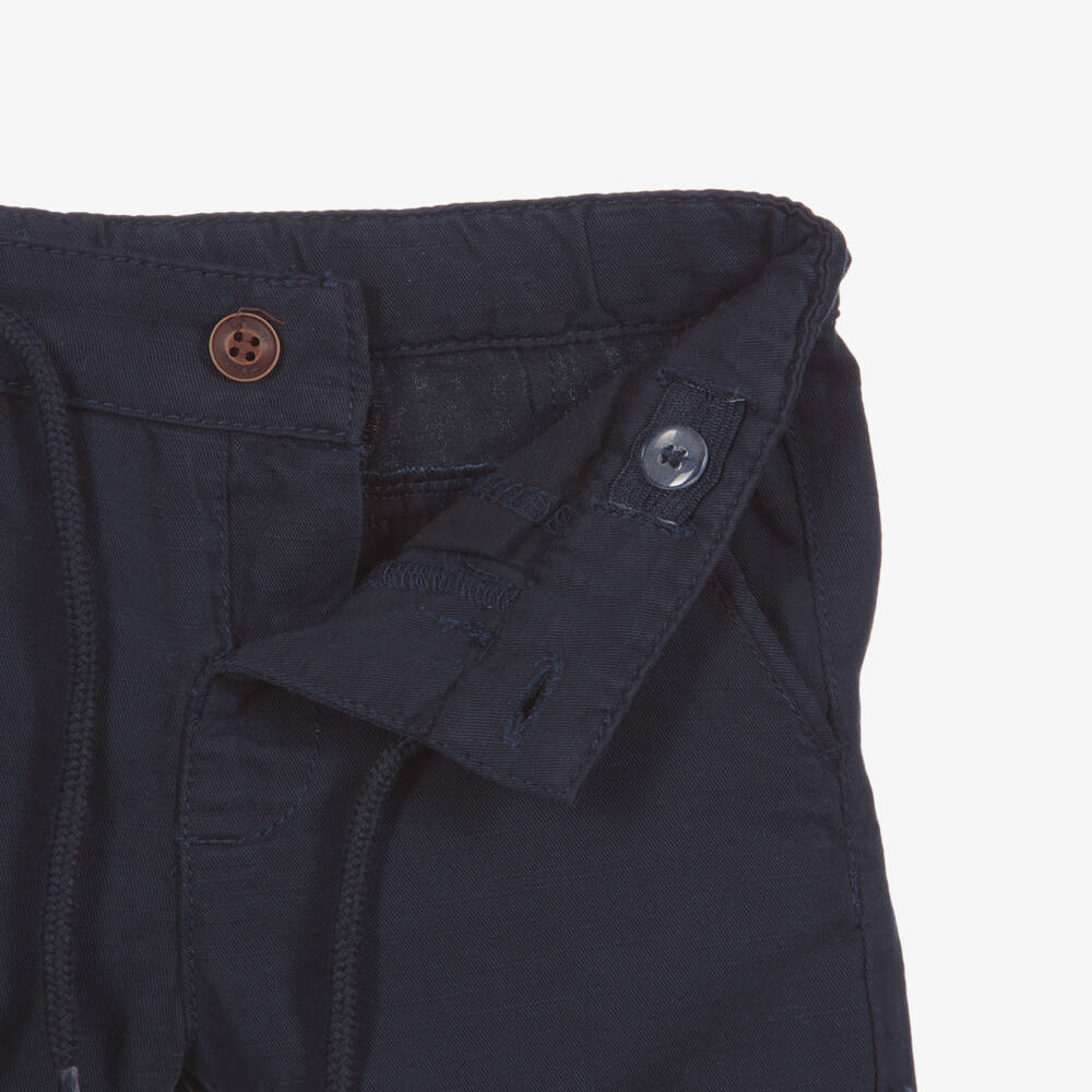 Mayoral-Blue Cotton & Linen Shorts | Childrensalon Outlet