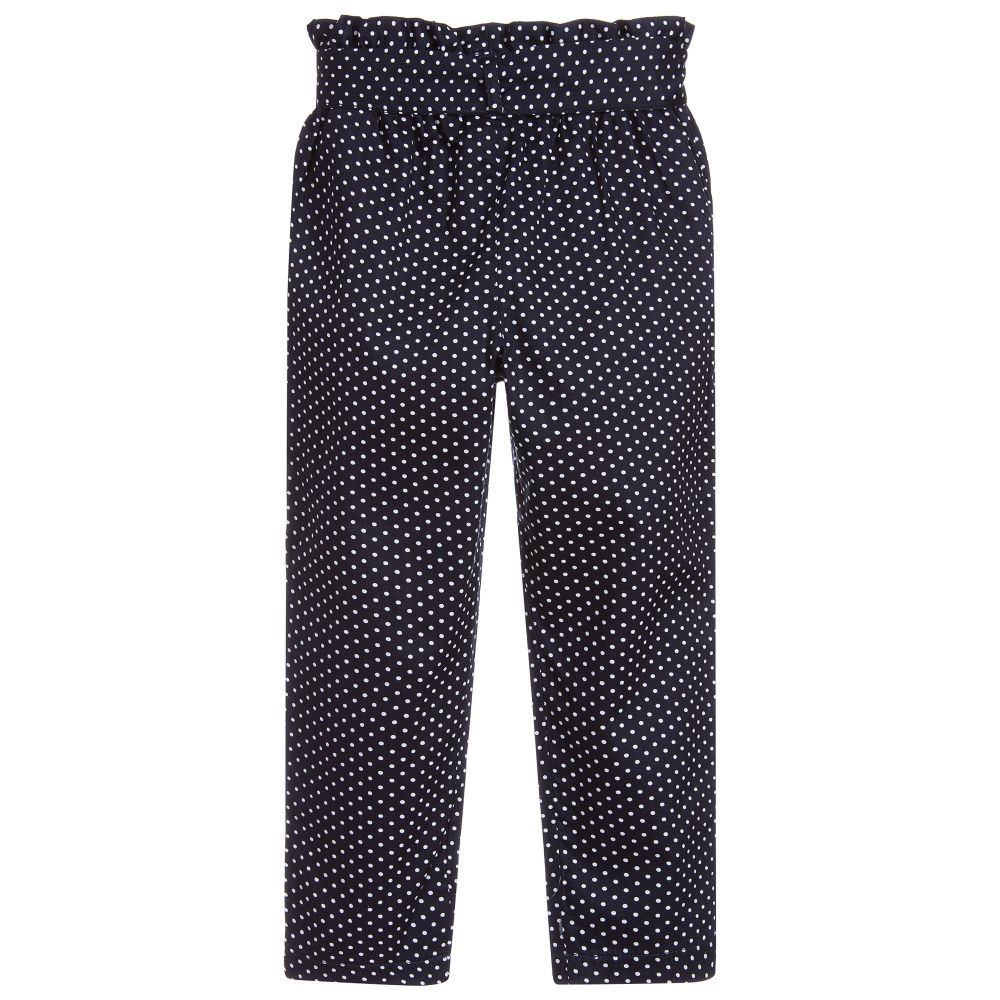 Mayoral-Blue Cotton Polka Dot Trousers | Childrensalon Outlet