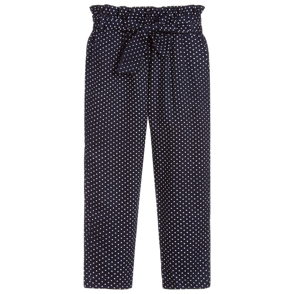 Mayoral - Blue Cotton Polka Dot Trousers | Childrensalon