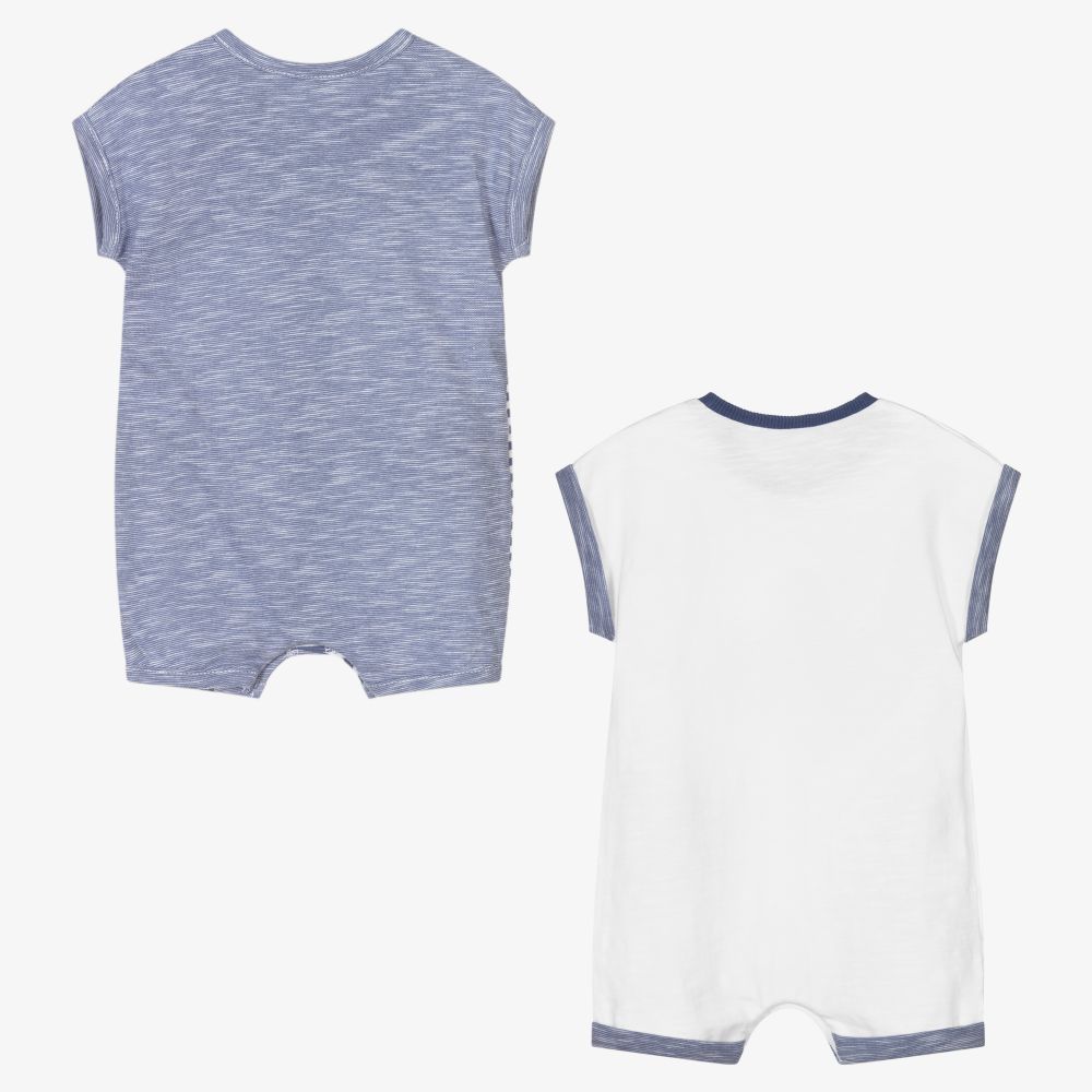 Mayoral Newborn-تبّان قطن لون أزرق وأبيض للمواليد (عدد 2) | Childrensalon Outlet