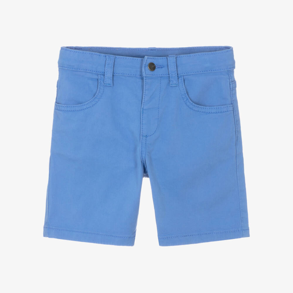 Mayoral-Blue Cotton Shorts | Childrensalon Outlet