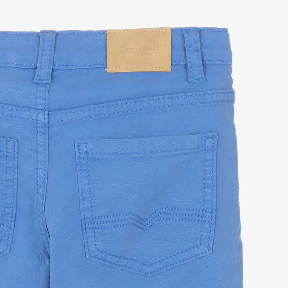 Mayoral-Blue Cotton Shorts | Childrensalon Outlet