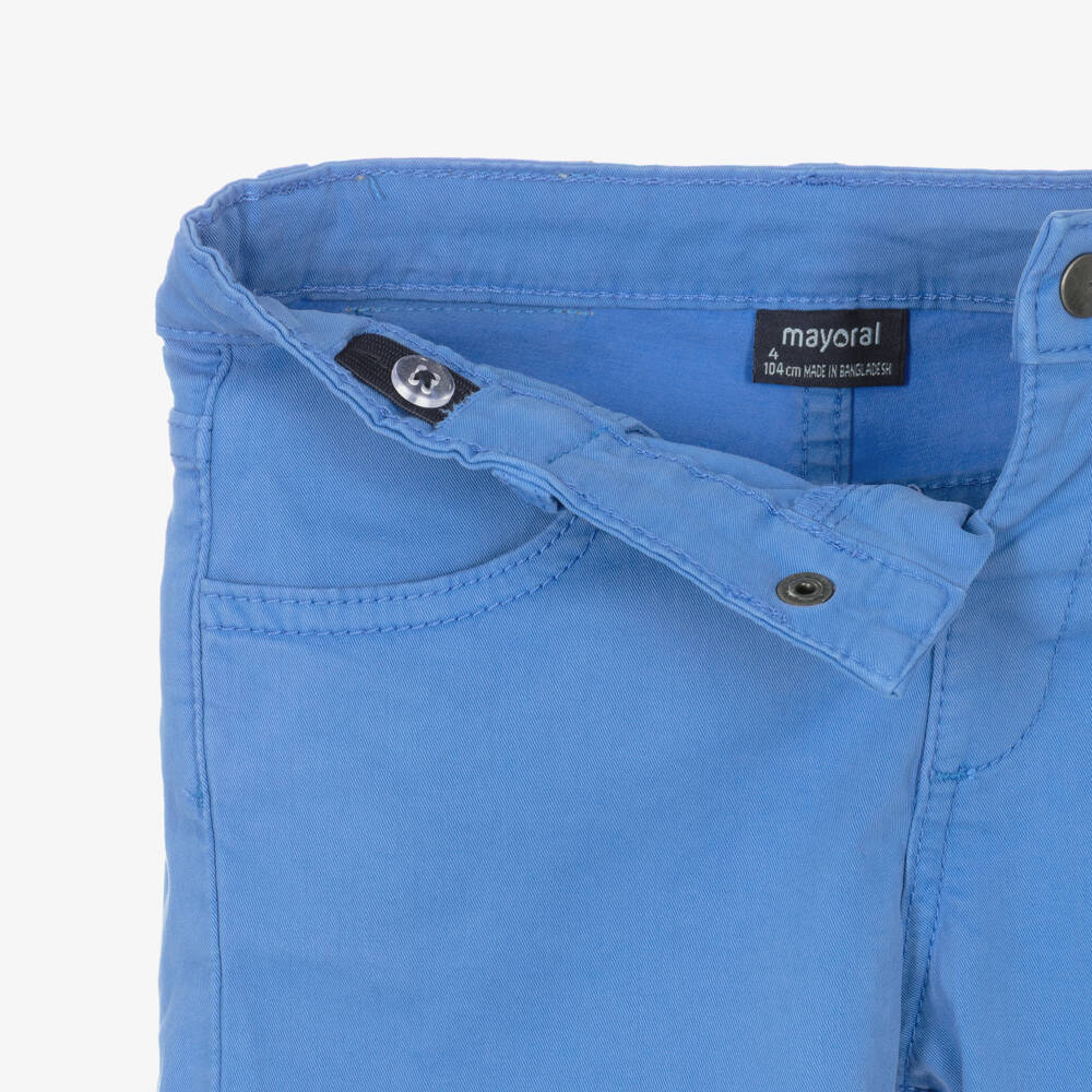 Mayoral-Blue Cotton Shorts | Childrensalon Outlet