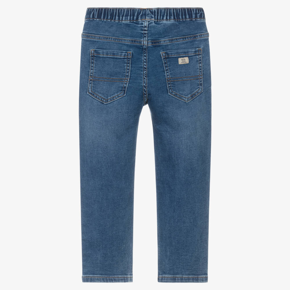 Mayoral-Blue Denim Drawstring Jeans | Childrensalon Outlet