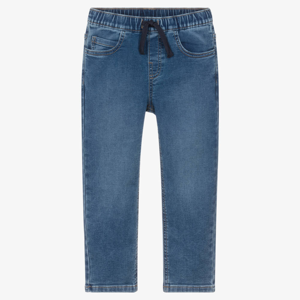 Mayoral-Blue Denim Drawstring Jeans | Childrensalon Outlet